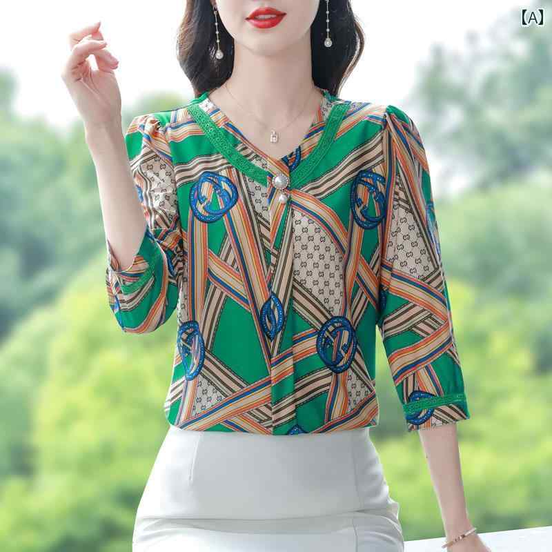 シャツ ブラウス Tシャツ 七分袖 春夏 マザーズ アーバン ノーブル スタイリッシュ ショッピング オフィス 学校行事 快適コーデ レディース