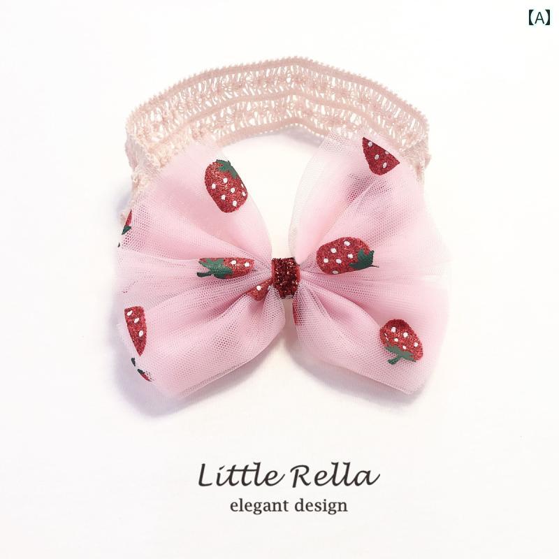 リボン ベビー かわいい 髪飾り 写真撮影 イチゴ カチューシャ 新生児 つば広 カチューシャ フラワー プリンセス おしゃれ
