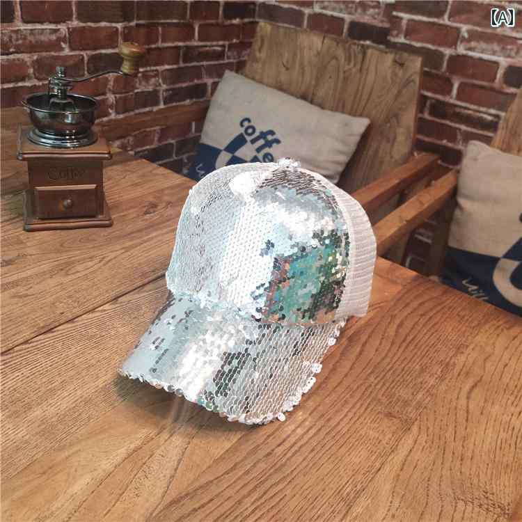 レディース 夏 ベースボール キャップ 帽子 春 サンバイザー スパンコール 野球帽 男女兼用 日焼け防止..