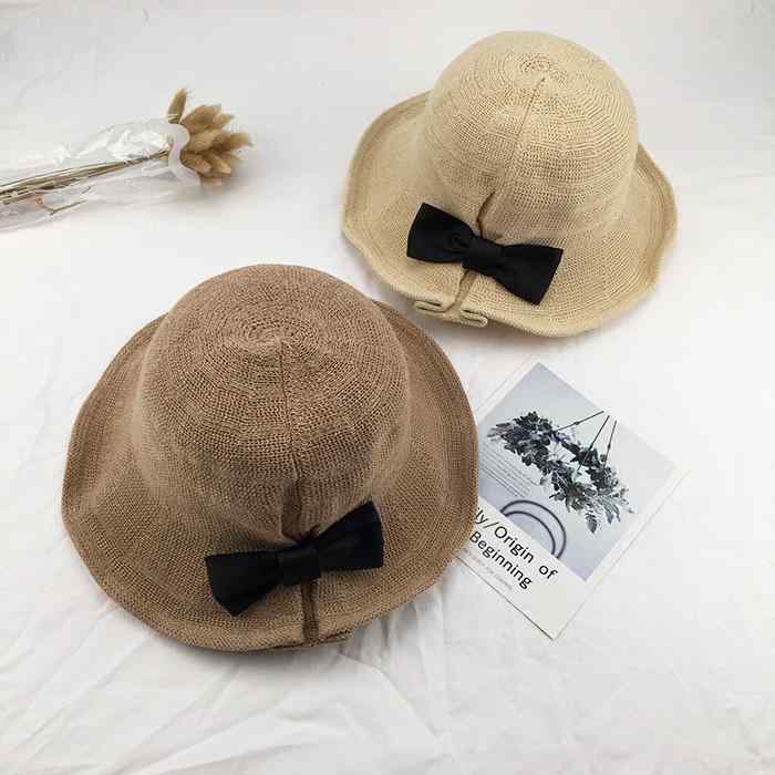 帽子 折りたたみ 夏 ビーチ 日焼け防止 フィッシャーマン ハット レディース 韓国 リボン 無地 麦わら ..