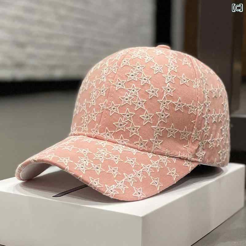 カジュアル キャップ 韓国 イン スター 刺繍 サンシェード 野球帽 女性用 春秋 フ...