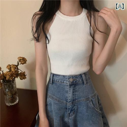 レディース ホルターネック スリムフィット ブラック 冷感 ベスト アウターウェア ラスト トップス サマース モール サスペンダー