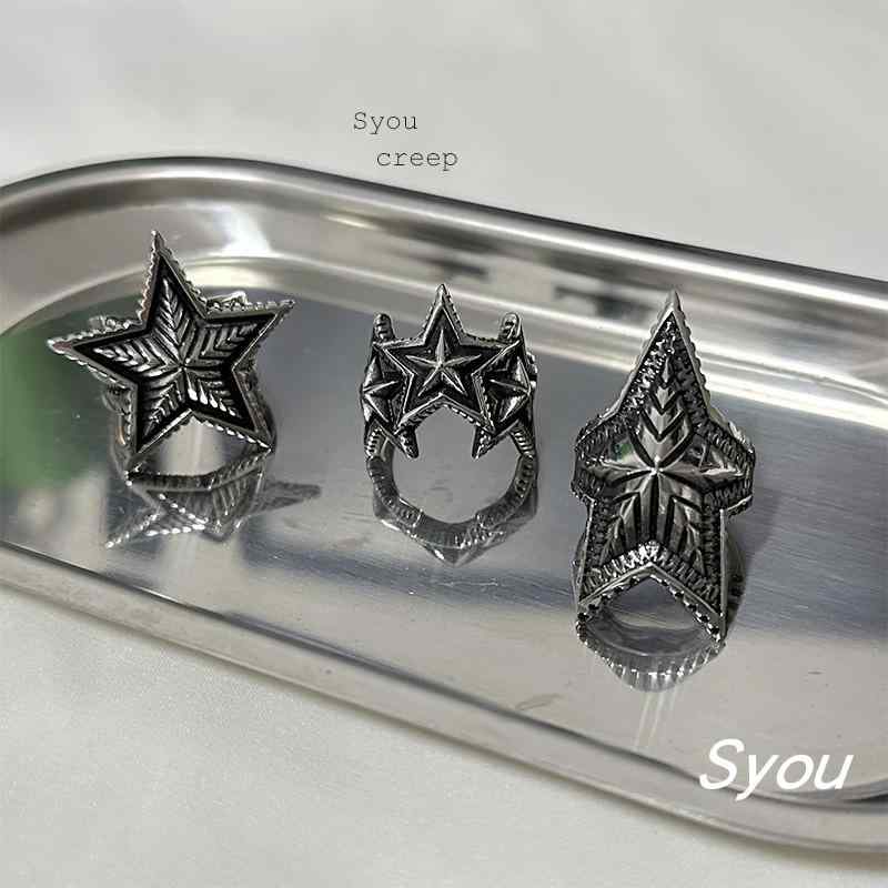 指輪 クラシック コディ スター レトロ アメリカ ユニセックス リング チタン鋼 パンク ジュエリー ロック アクセサリー ファッション ジュエリー