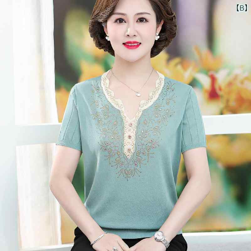 シャツ ニット セーター トップス おしゃれ ファッション レディース 夏 半袖 Tシャツ 大きめサイズ 薄手 シニア シンプル カジュアル デイリー レディース secure-depo-10248894 セキュアデポ サンプル画像3