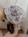 帽子 おしゃれ レディース ヘアアクセサリー 夏 薄手 透明薄片 刺繍 三角 スカーフ レース 帽子 綿麻 レディース