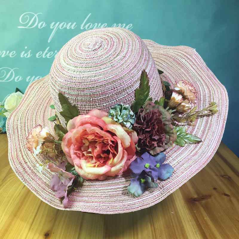 麦わら帽子 ストローハット 帽子 ハット 日焼け防止 ワイド レジャー トラベル 旅行 ビーチ サンシェード 通気性 メッシュ 日よけ アウトドア レディース