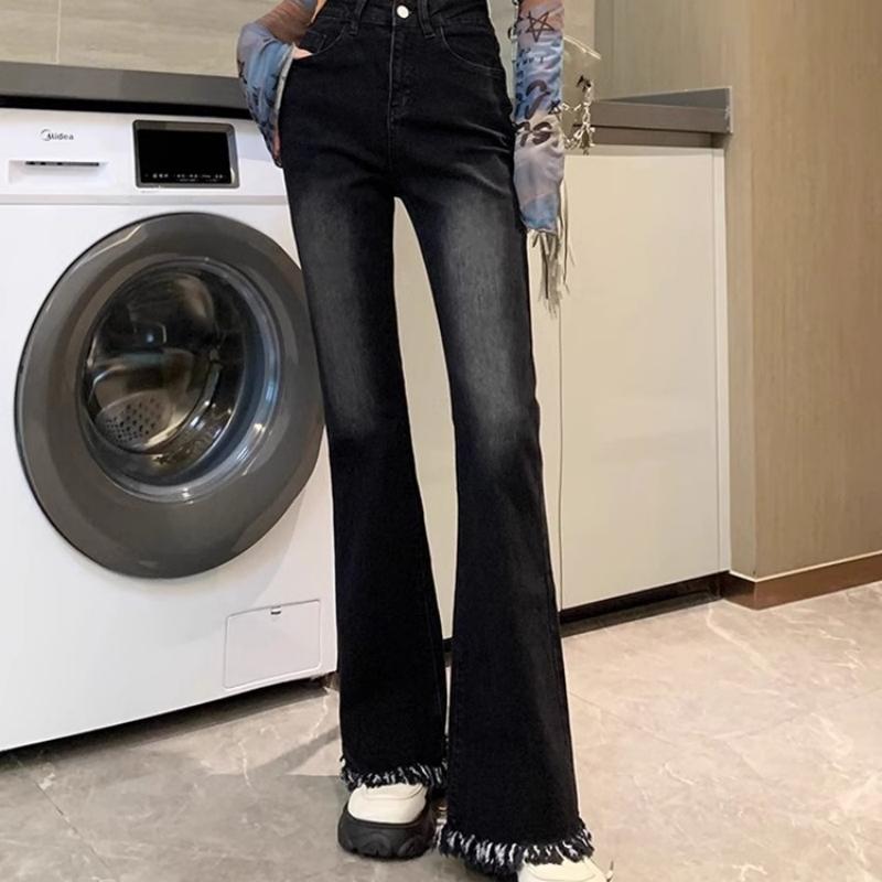Other - デニム パンツ レディース ロングパンツ ブーツカットパンツ しわ防止 春 オールシーズン通 ハイウエスト デニム生地 タッセル レディース