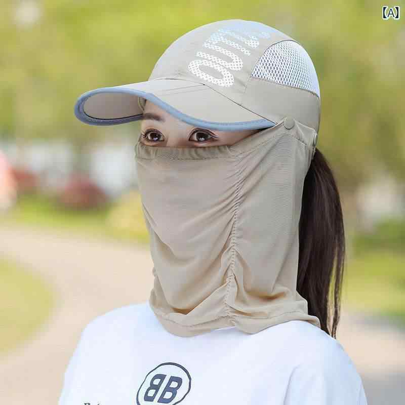 サイクリング キャップ 釣り 園芸 野外作業 日焼け防止 フェイスカバー マスク ベール レディース レデ..