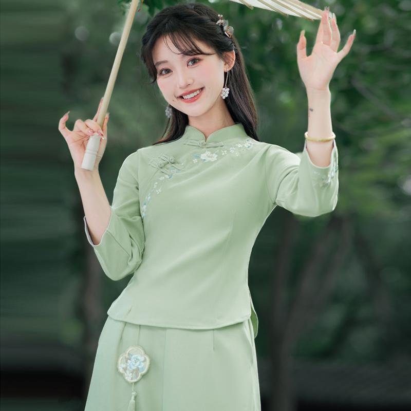 드레스 여성 가을 ​​겨울 당나라 정장 편안한 중국 스타일 한복 중국 탑스 중국 명상 다도 정장 편안한 귀 피커 작업복