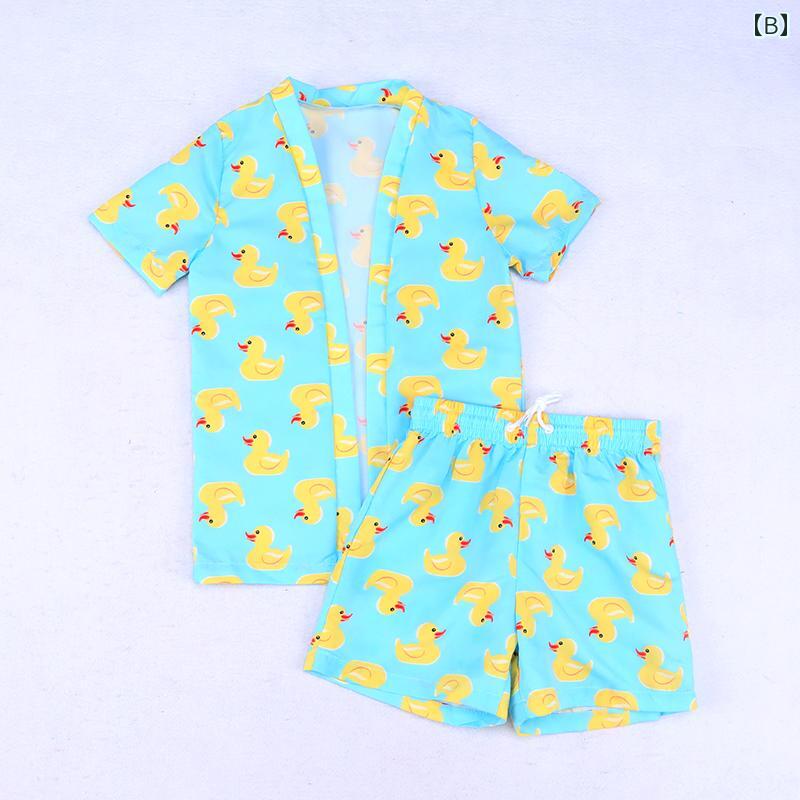男の子 夏 キッズ おしゃれ ハワイアン ボーイ サーフィン 半袖 アロハシャツ ショートパンツ 上下セット カジュアル