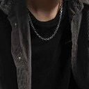 ネックレス かっこいい スター リング シルバー 太角 チェーン 両側 カット メンズ レディース レトロ タイ シルバー カップル ネックレス 鎖骨 セーター