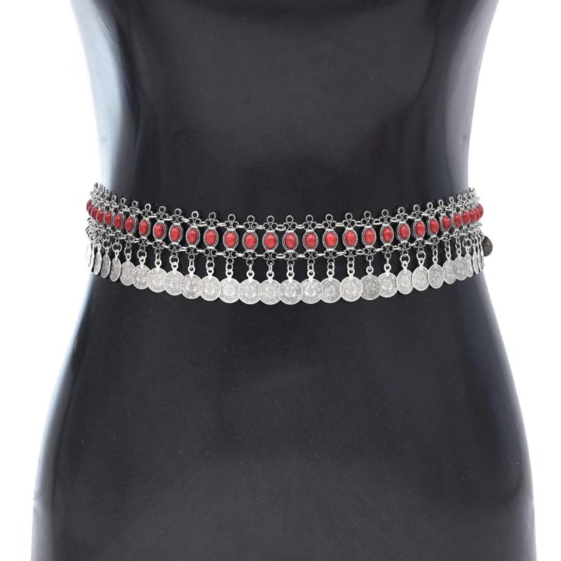 ベリーダンス ウエスト チェーン ウイグル レトロ エスニック タッセル 装飾 ロング スカート アクセサリー 写真 ベルト