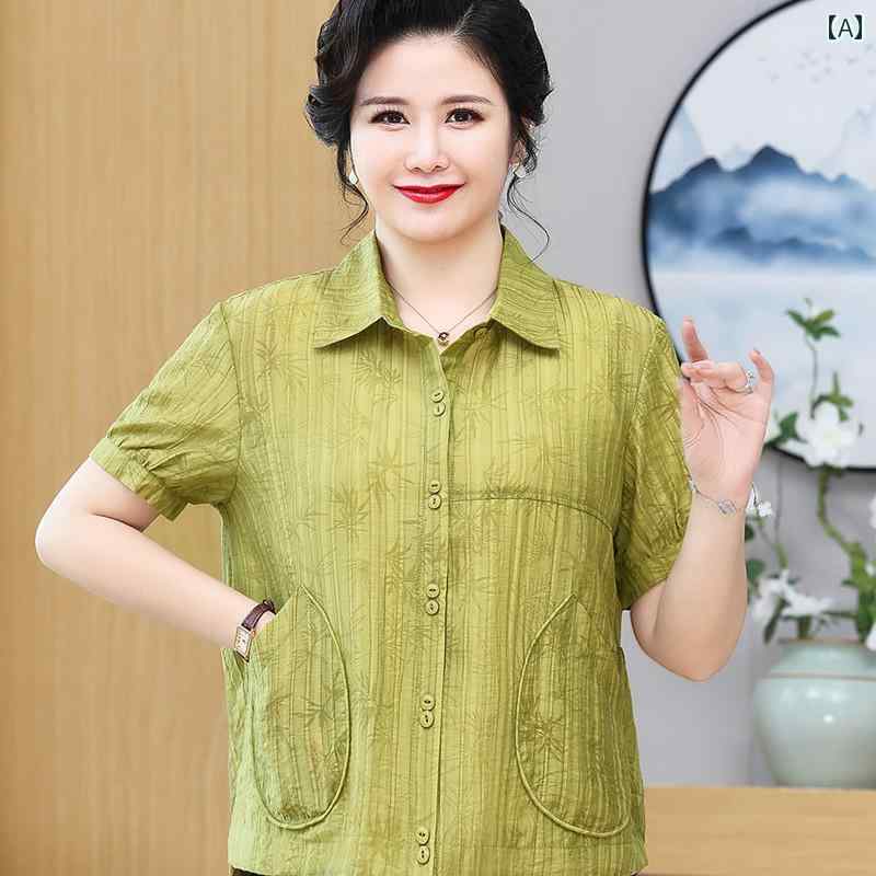 ママ 体型カバー 着痩せ 夏 半袖 シャツ 綿麻 カーディガン ゆったり ユニセックス 大きいサイズ ボタン2連 襟 ポケット