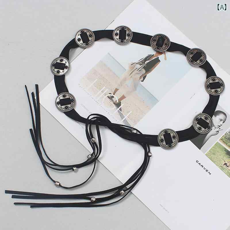 ファッション ベルト ユニーク タッセル 個性 ボヘミアン エスニック エレガント スタイリッシュ レザーフリンジ アクセサリー レディース