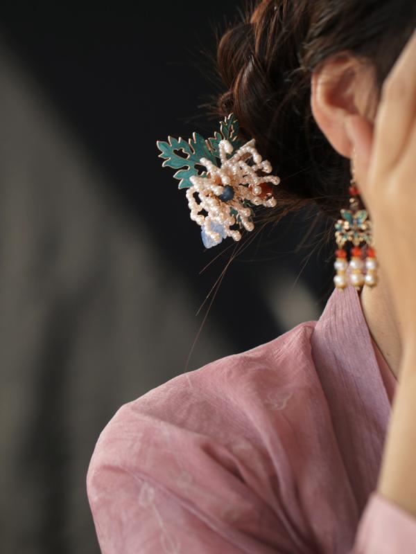 かんざし 髪飾り ヘアピン 森林風 フェアリー風 かんざし レトロ唐 風明風 かんざし ビーズ ヘア アクセサリー