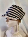 レディース 帽子 おしゃれ ヘアアクセサリー 日焼け防止 麦わら帽子 黒白 ストライプ 帽子 レディース