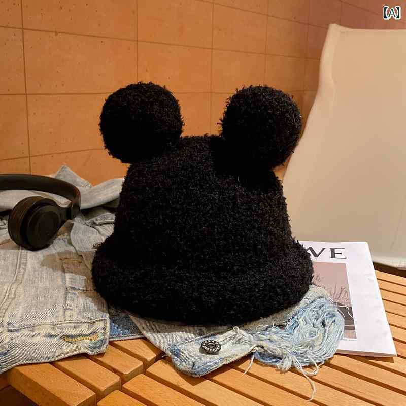 レディース カジュアル 帽子 秋冬 かわいい 耳 暖かい 保ち 小顔効果 釣り帽子 韓国 バケット ハット