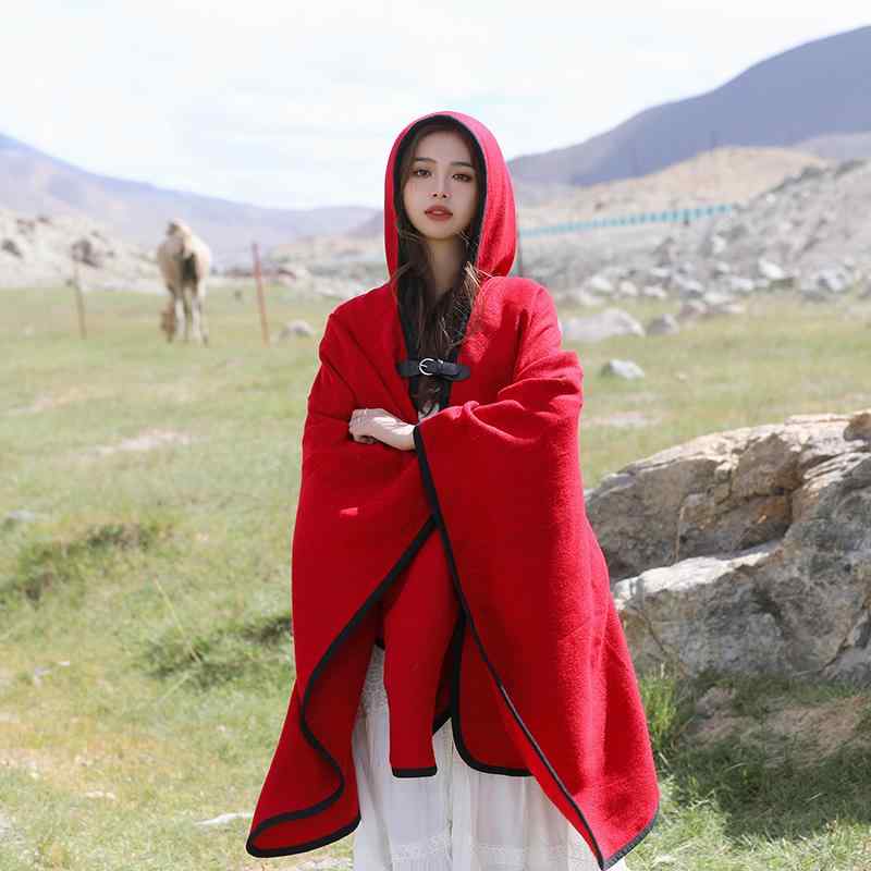 コート レディース 秋 冬 ショール おしゃれ 旅行 大判 ショール スカーフ ショール マント ブランケット ハイエンド ビッグ レッド エスニック アウターウェア