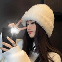 レディース 冬 ニット ウール 帽 帽子 韓国 厚手 ぬいぐるみ 耳保護 バケット ハット 暖かい 大きい 頭囲