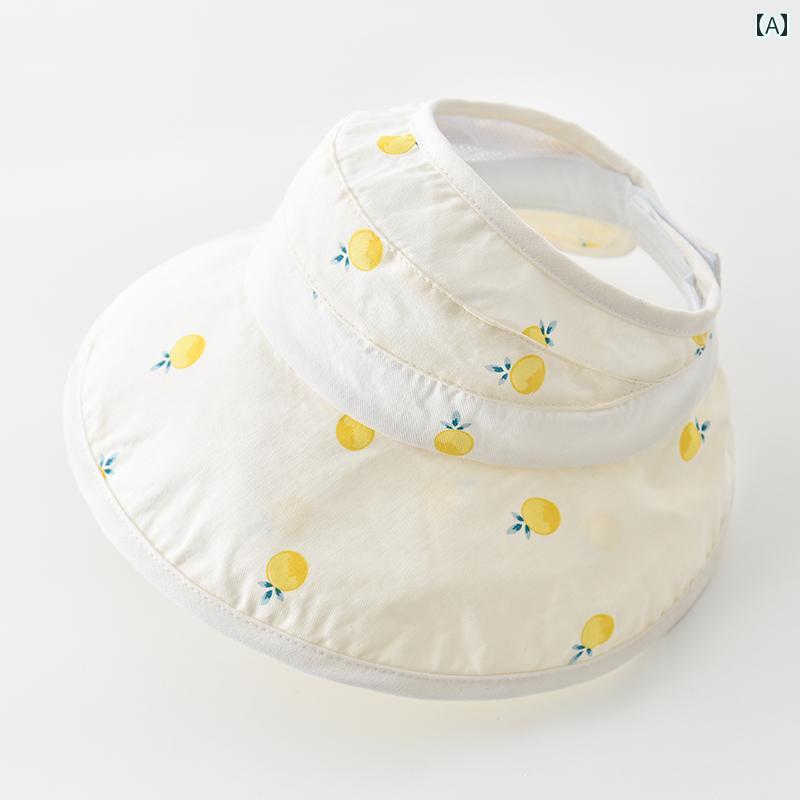 サンバイザー 日よけ ベビー 帽子 夏 薄手 赤ちゃん つば広 子供 調節可能 空 ハット