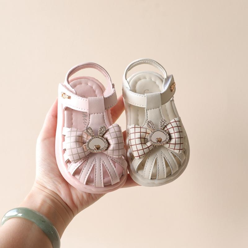 ベビー サンダル 幼児 赤ちゃん ステップ イン シューズ 靴 夏 スタイリッシュ プリンセス ベージュ ピ..