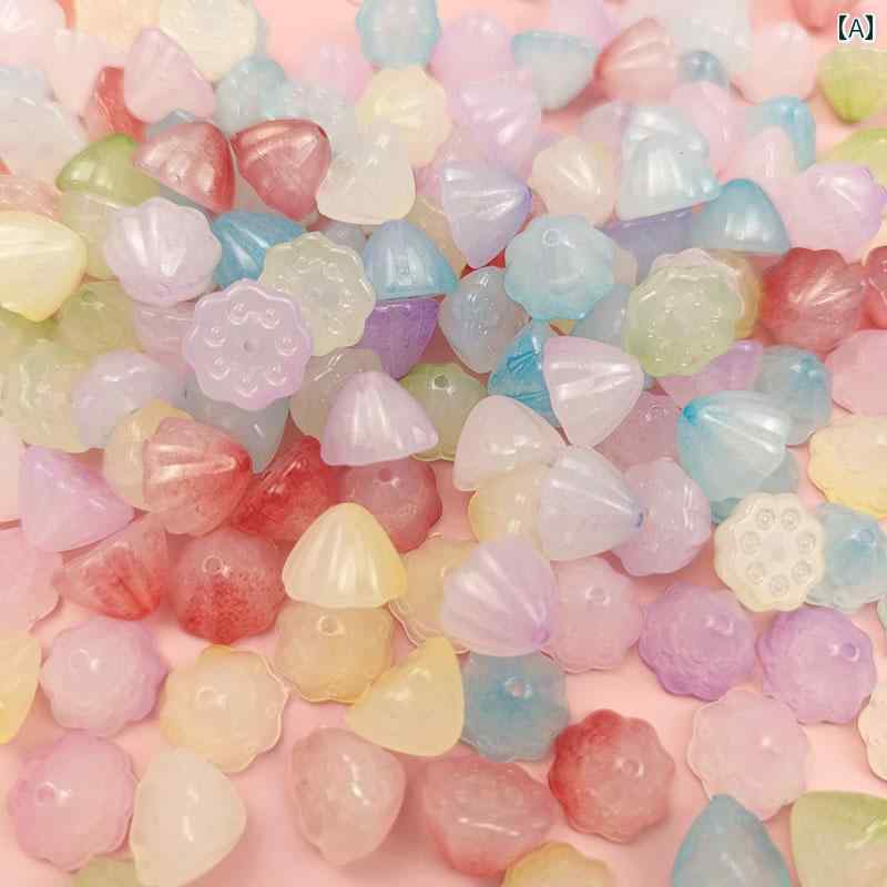 DIY アクセサリー 素材 ジュエリー ビーズ 材料 パーツ アクリル グラデーション 混 ゆったりビーズ 装飾品 手芸 工芸