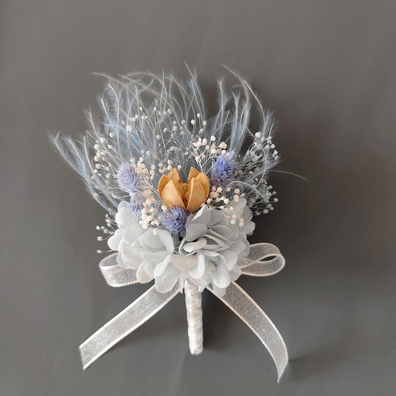 アクセサリー 雑貨 ブルー ウェディング 永遠 花 コサージュ フラワー パーティー ライト 新郎 新婦 プライベート