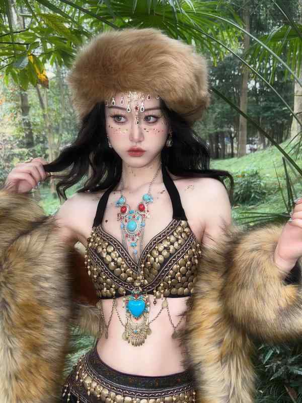 レトロ ネックレス エスニック アクセサリー ターコイズ ジュエリー モンゴル ウイグル エキゾチック