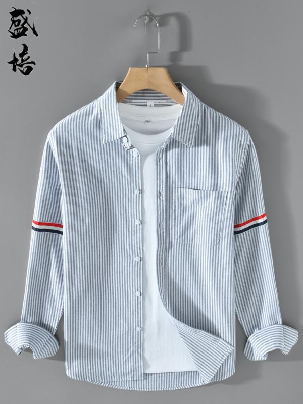 トップス シャツ メンズ カレッジ ストライプシャツ 非 鉄 オックスフォード 紡績 綿 ビジネス 長袖 春..