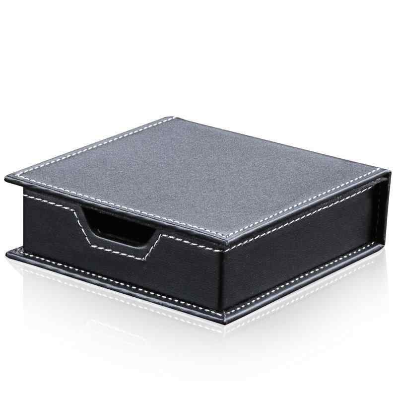 レザー ノートボックス メモ紙 付箋 収納 ボックス 事務品 ステーショナリー オフィス コンパクト インテリア
