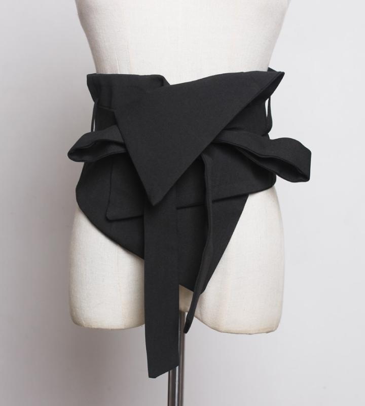 ベルト レディース 幅広 ウエストマーク カジュアル 布 ガードル アウター シャツ トップ デコレーション セーター スカート ドレス ストラップ エクストラワイド ブラック