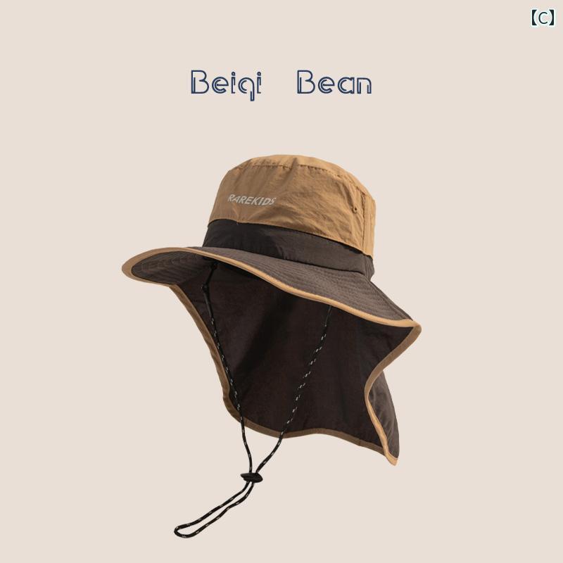 幼児 帽子 おしゃれ キッズ 子供用 日焼け防止 帽子 男の子 ガールズ用 夏 速乾 薄手 サンバイザー 対照的 色 つば広 首 保護 ショール ハット