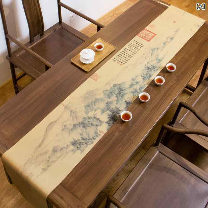 防水 テーブルランナー おしゃれ 睡眠 茶会 中国 瞑想 布 マット ティーテーブル テーブル クロス クッション長 旗 ティー クッション