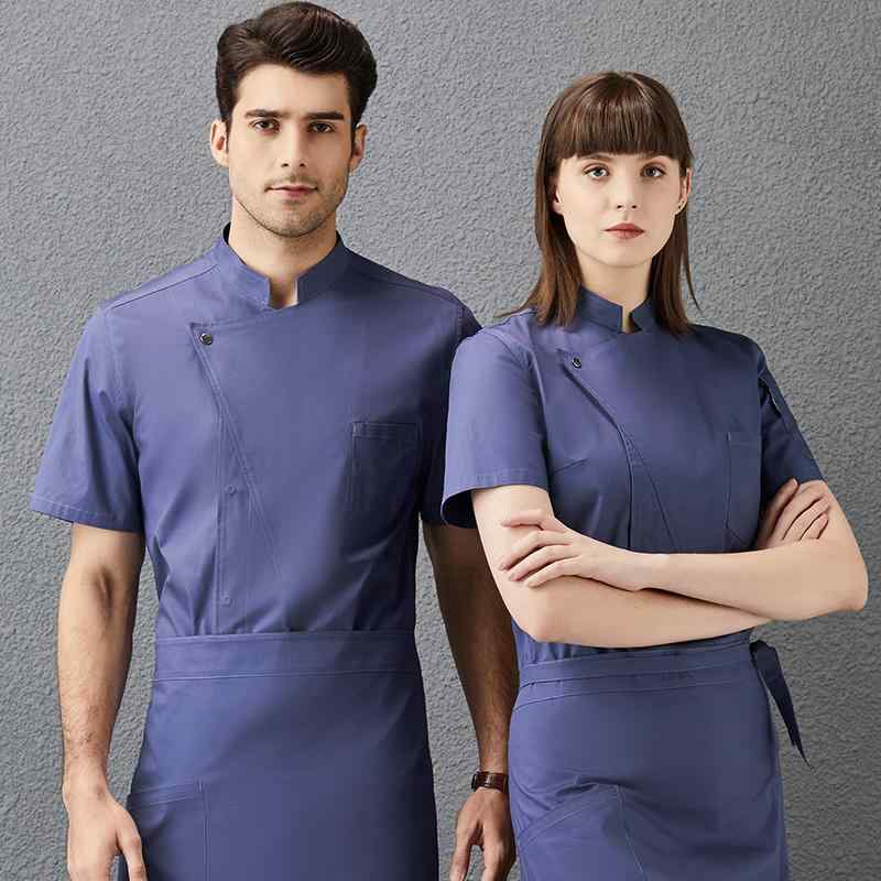コック 制服 ユニフォーム シェフ 料理人 調理師 パティシエ レストラン キッチン ホテル メンズ 薄地 夏