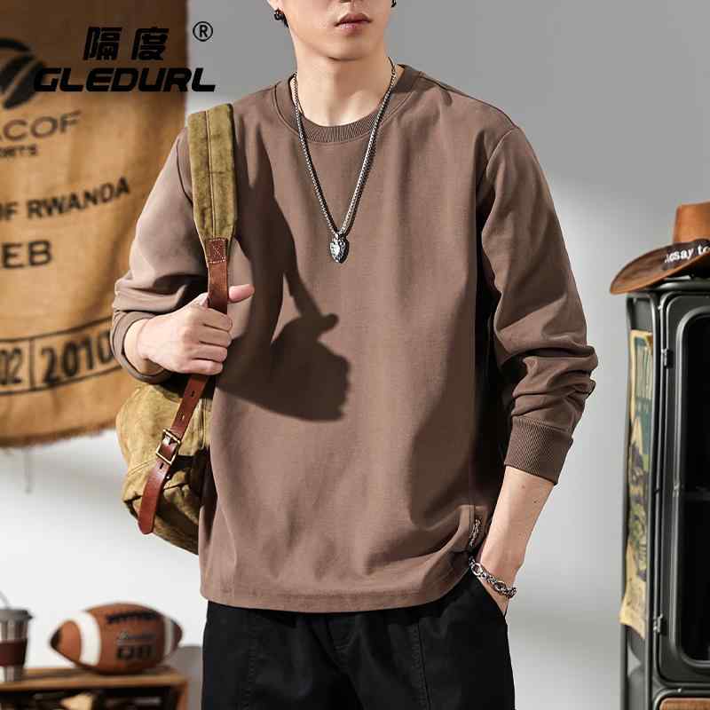スウェット ロンT トレーナー メンズ ベーシック シャツ 長袖 Tシャツ 秋 インナー トップス ファッション ラウンドネック ゆったり ファッション