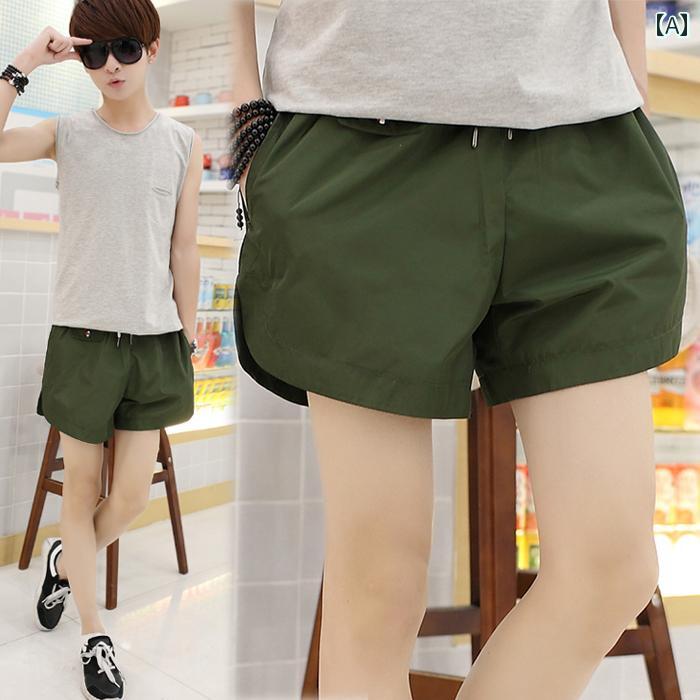 パンツ ショートパンツ 夏 ランニング フィットネス スポーツ 速乾 メンズ 韓国 スリム 三分丈 メンズ ビーチ 三分丈 ホット(4.0)