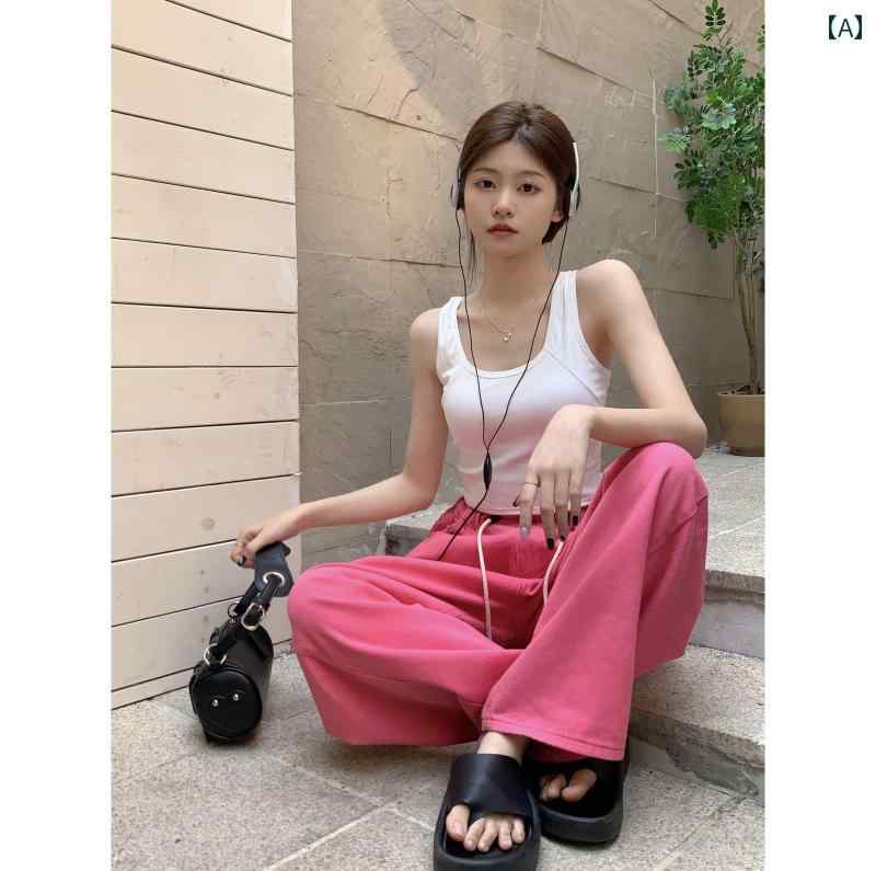 レディース カジュアル 夏 トップス サマー 普段使い アメリカ スタイリッシュ ガールズ シンプル バック スポーツ ベスト サスペンダー ベーシック シック 女性用