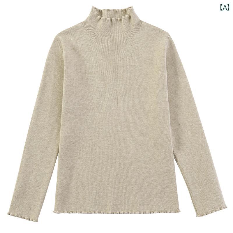 トップス シャツ 子供服 おしゃれ ナチュラル 普段着 キッズ 冬 子供 冬 エレガント シンプル 菌 レース ハーフ タートルネックニット レイヤリング 女の子