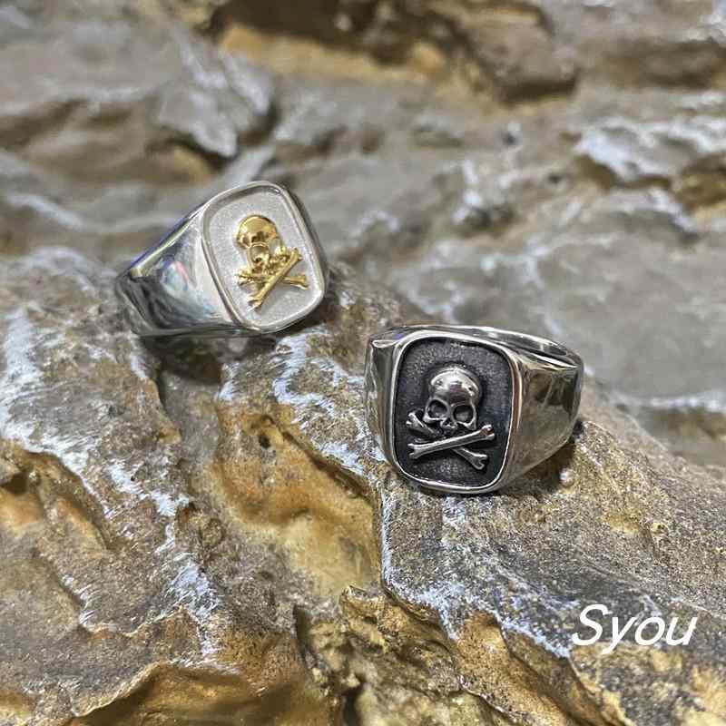 指輪 幾何学 スクエア スカル ステンレス 個性 リング 褪せにくい パンク シンプル ユニセックス メンズレディース ジュエリー アクセサリー