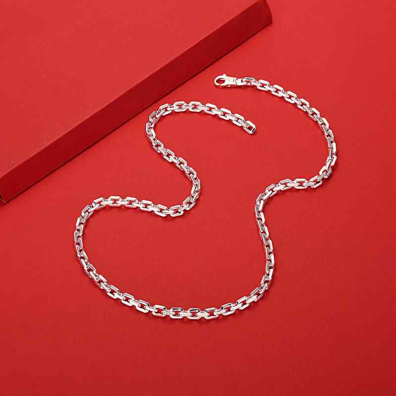 ネックレス 太角 チェーン シルバー バッチ メンズ クロス チェーン ヒップ ホップ ハイエンド ネック スクエアチェーン 一粒