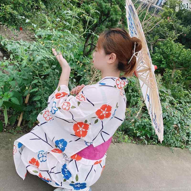 レディース 婦人服 浴衣 着物 和風 伝統 旅行 撮影 花柄 上品 芸術 イベント レトロ 清涼感 さわやか ..