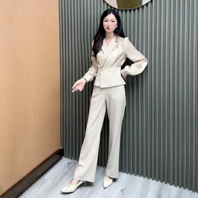 レディース トップス スーツ セット ジャケット ブレザー ズボン パンツ ロング 春 大人 レディース 洗練 きちっ感 清楚 衣料品 面接 仕事 オフィス フォーマル 作業服 婦人服