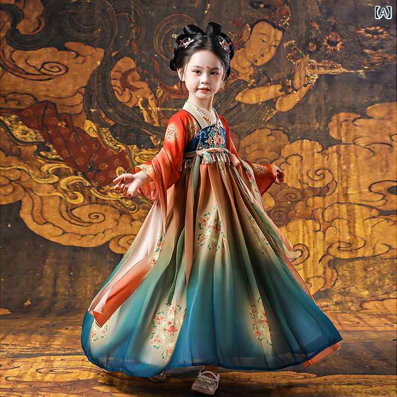 漢服 女の子 かわいい コスプレ 民族衣装 プリンセス ドレス チャイナテイスト 子供 キッズ ガール 上品 シンプル 華やか きれいめ パーティ ウェディング セレモニー