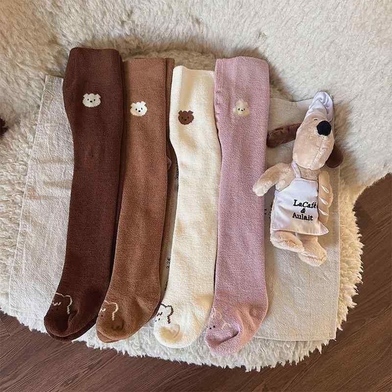 ベビー キッズ タイツ かわいい 冬 韓国 女の子 赤ちゃん 起毛 ストッキング 子供 ハーフ 起毛 厚手 暖..