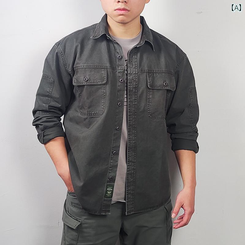 ジャケット メンズ レディー スウォッシュ 加工 ダメージ デニムジャケット 大きいサイズ ゆったり アメリカン スポーツ ワークシャツ 厚手 綿 春秋