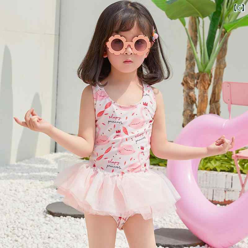 セキュアデポの夏 水着 キッズ リゾート プール ビーチ 水泳 水遊び 子供用 スイムウェア 女の子 かわいい マーメイド ワンピース レース リトル プリンセス ドレス ベビー 幼児用｜アングル3