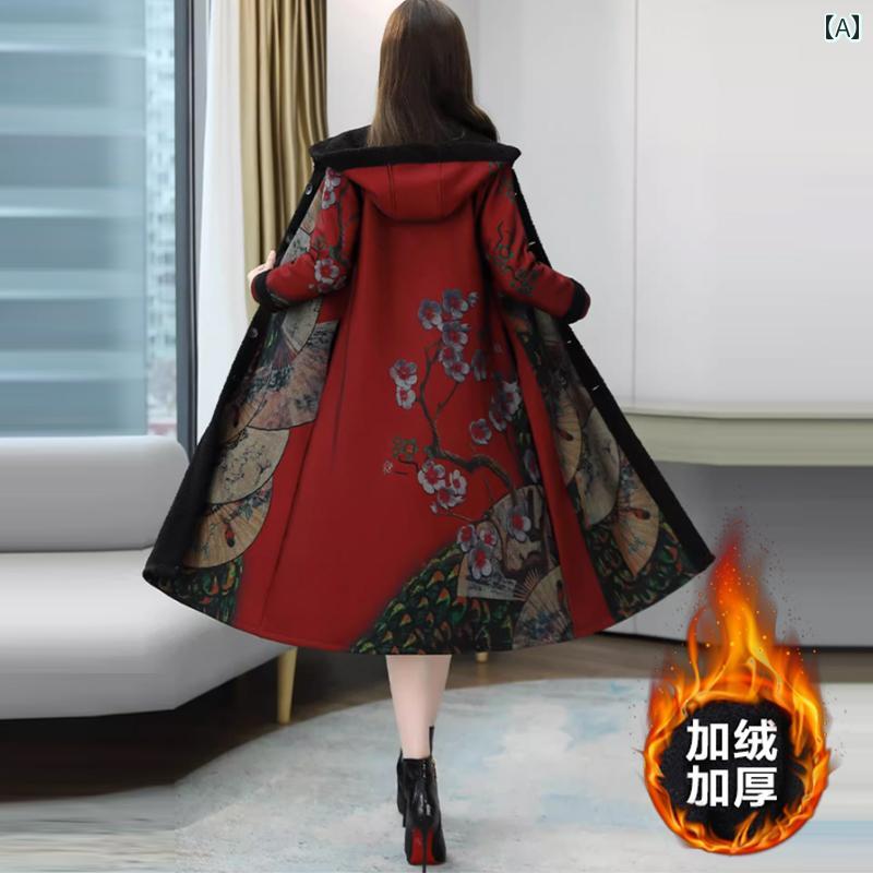 チャイナ ドレス レディース 秋冬 厚手 セットアップ 高貴 レディース お母さん レッド グリーン