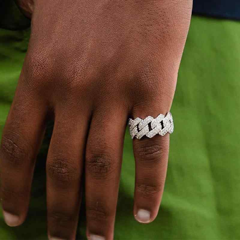 メンズ レディース フル キューバ リング ヒップホップ アメリカ リング ストーン ゴールド シルバー ヒップホップ