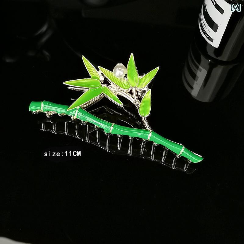 バンスクリップ バレッタ ヘア クリップ 竹 ヘアピン 金属製 高級感 グラバー 後頭部 ヘアアクセサリー..