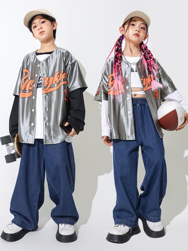 子供服 キッズ ダンスウェア 野球 ユニフォーム ストリート ヒップホップ パフォーマンス ユニセックス スポーティー アクティブ スタイリッシュ
